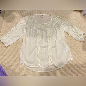 Mossimo Boho Style Blouse with Crochet Detail